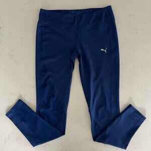 Puma Dry Cell Sleek Mid Rise Solid & Monochromatic Pattern Leggings Blue Sz M/L